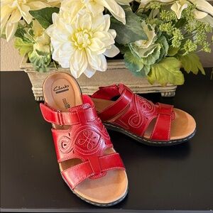 Clarks Women's Vibrant Red Sandals
